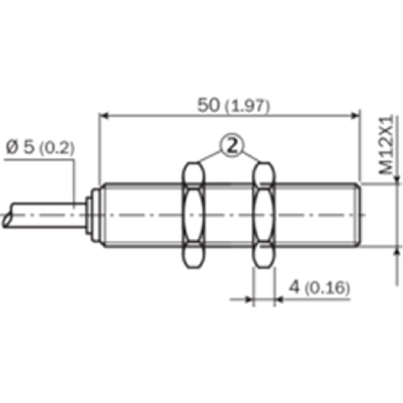 DPI M12 ANA 4-20mA/0-10V P0-6mm quasi-noyé 50mm Laiton / M12 4P-Lire la description