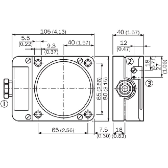 DPI Rect. 2 fils AC/DC NO/NF P60mm 80x40x105mm 120-250V / Bornes-Lire la description