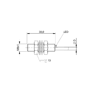DPI M08 PNP NO P2mm noyé lg30mm Inox 10-30Vdc / Câble 3m PVC-Lire la description