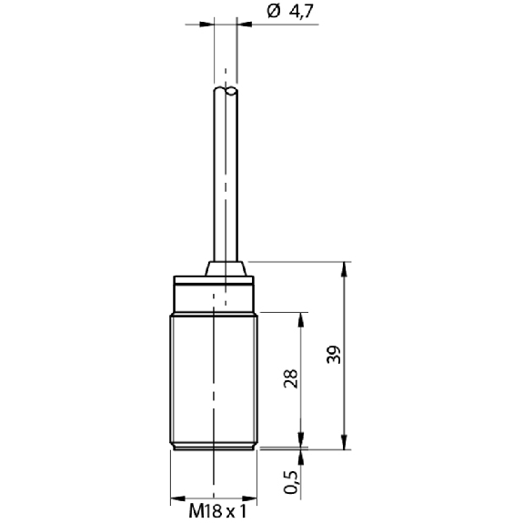 DPI M18 PNP NO+NF P5mm noyé 39(28)mm Laiton 10-30Vdc Câble 2m-Lire la description