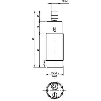 DPC M30 NPN NF P20mm non noyé 98(47)mm Laiton / M12 4P-Lire la description