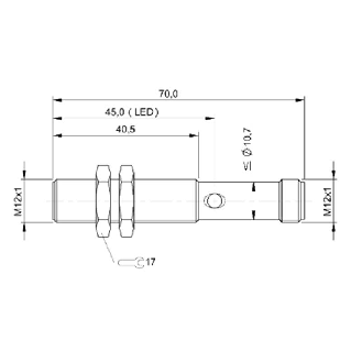 DPI M12 PNP NO P2mm noyé Inox / M12 4P-Lire la description