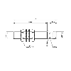 DPI M12 PNP NF P2mm noyé lg70(54,5)mm Inox 10-30Vdc / M12 4P