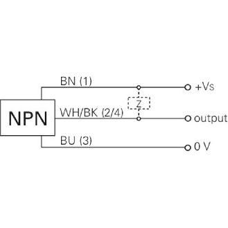 DPI M05 NPN NF P1mm noyé lg25mm Acier 10-30Vdc / M05 4P-Lire la description