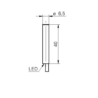 DPI D6,5 NPN NO P3mm noyé lg40mm Métal 6-36Vdc IP67 / Câble 2m-Lire la description