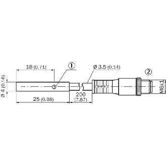 DPI D04 PNP NO P0,8mm noyé lg25mm Inox 10-30Vdc / M08 3P+C0,2m-Lire la description