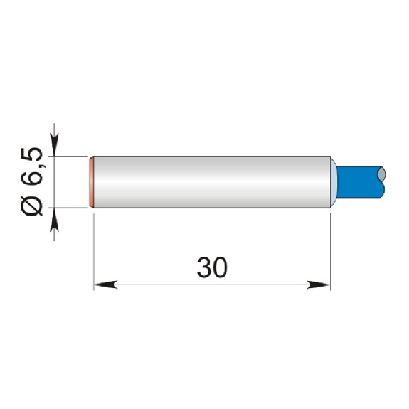 DPI D6,5 2 fils DC NAMUR P1mm lg30mm Laiton 5-30Vdc / Câble 3m-Lire la description