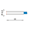 DPI D6,5 2 fils DC NAMUR P1mm lg30mm Laiton 5-30Vdc / Câble 3m