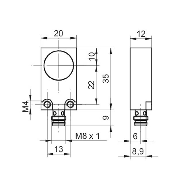 DPI Rect. ANA 4-20mA P2-3mm noyé 35x20x12mm 15-30Vdc / M08 3P DPI Rect. ANA 4-20mA P2-3mm noyé 35x20x12mm 15-30Vdc / M08 3P-Lire la description