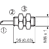DPI M08 NPN NO P1,5mm noyé lg16mm Laiton 10-30Vdc / Câble 2m PVC