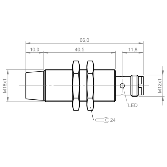 DPI M18 PNP NF P16mm non noyé Laiton lg66(40.5)mm 10-30Vdc / M12 3P DPI M18 PNP NF P16mm non noyé Laiton lg66(40.5)mm 10-30Vdc / M12 3P-Lire la description