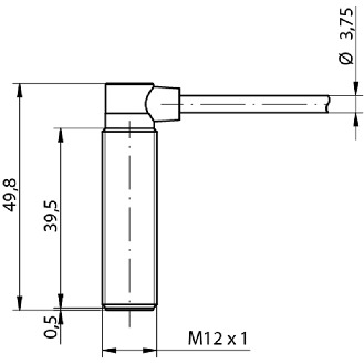 DPI M12 PNP NO P2mm noyé 49,8(39,5)mm Laiton 10-30Vdc M12 4P-Lire la description