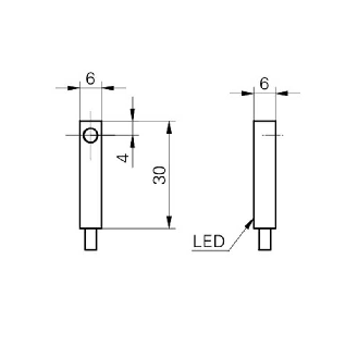 DPI Rect. NPN NO P1mm noyé 6x6x30 Laiton 5-30Vdc / Câble 2m-Lire la description