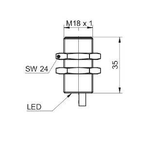 DPI M18 PNP NF P8mm quasi-noyé lg35mm 10-30Vdc / Câble 2m-Lire la description