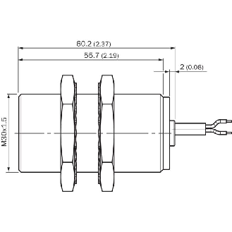DPI M30 NPN NO P15mm noyé lg60(55)mm Inox V2A / Câble 2m PUR-Lire la description