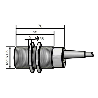 DPI M30 ANA 4-20mA P0-10mm noyé 70(55)mm Laiton / Câble 2m PVC-Lire la description
