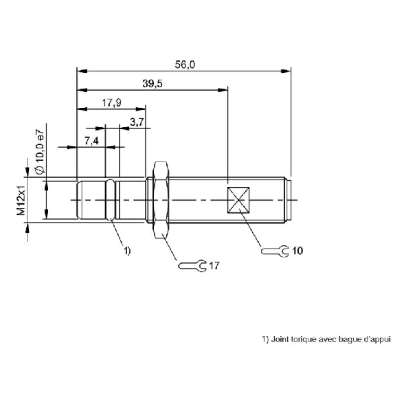DPI HP Atex M12 PNP NO P1,5mm lg56mm Inox 500bar ATEX II 3G / M12 4P-Lire la description