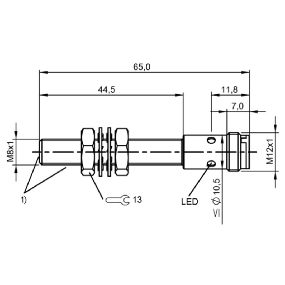 DPI HP M08 PNP NO P2mm noyé 65(45)mm Tout-Inox 80bar / M12 4P-Lire la description
