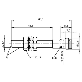 DPI HP M08 PNP NO P2mm noyé 65(45)mm Tout-Inox 80bar / M12 4P-Lire la description