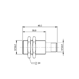 DPI HT M18 PNP NO P5mm noyé lg45(30)mm Inox -40/+105°C / M12 4P-Lire la description