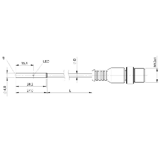 DPI D04 PNP NO P0,8mm noyé lg27mm Inox 10-30Vdc / M12 4P+C0.3m-Lire la description