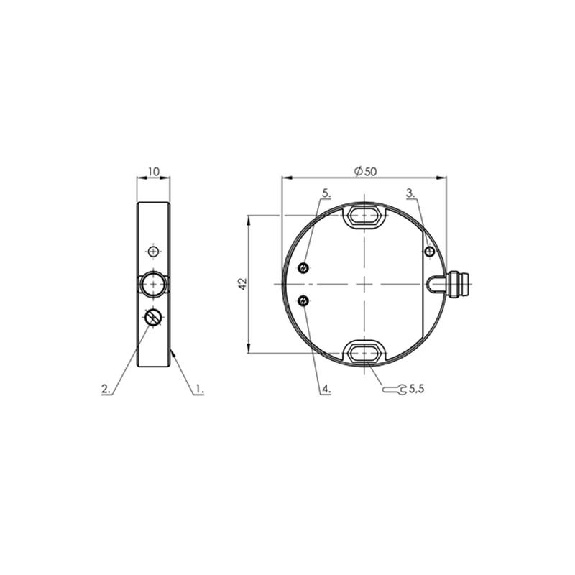 DPC D50 PNP/NPN NO/NF P2-25mm noyé Ø50x10mm Plast. / M08 3P-Lire la description