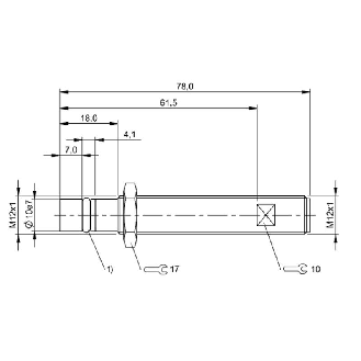DPI HP M12 PNP NO P2,5mm noyé Inox 10-30Vdc 500bar +90°C / M12 4P-Lire la description