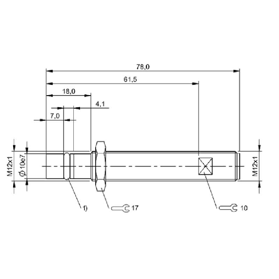 DPI HP M12 PNP NO P2,5mm noyé Inox 10-30Vdc 500bar +90°C / M12 4P-Lire la description