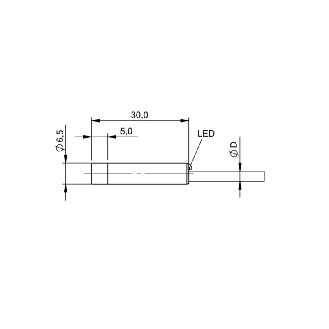 DPI D6,5 NPN NO P4mm non noyé lg30mm 10-30Vdc / Câble 2m PUR-Lire la description