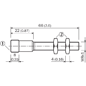 DPI M08 ANA 0-10V P0-4mm quasi-noyé 66(44)mm Laiton 15-30Vdc / M12 4P-Lire la description