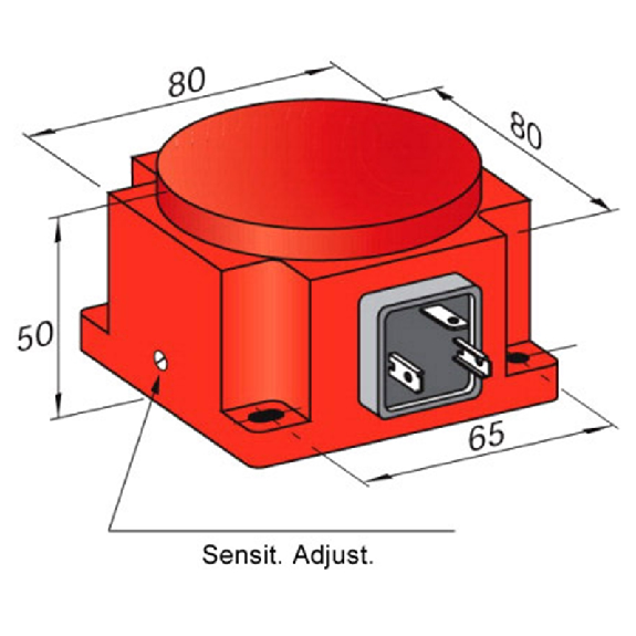 DPI Rect. NAMUR NF P10-60mm non noyé 80x80x50mm 5-30Vdc / Conn. K-Lire la description