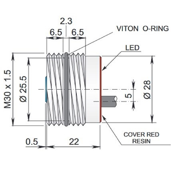 DPI HT M30 PNP NO P3,4mm noyé 22(13.5)mm Laiton +120°C Câble 2m-Lire la description