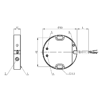 DPC D50 PNP/NPN NO/NF P2-25mm noyé Ø50x10mm Plast. / Câble 2m-Lire la description