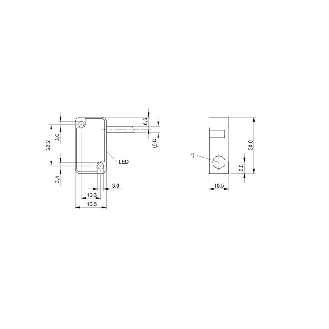 DPI Rect. PNP NF P2mm noyé 30x10,5x16,5mm 10-30Vdc / Câble 3m PVC-Lire la description
