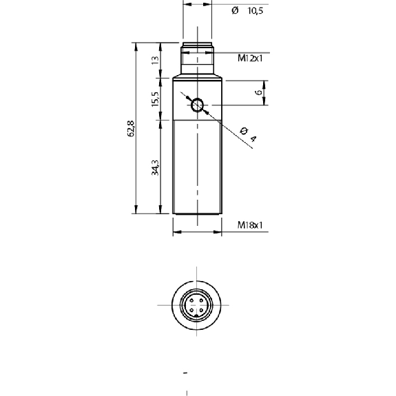 DPI M18 PNP NO+NF P5mm noyé Inox M12 4P-Lire la description