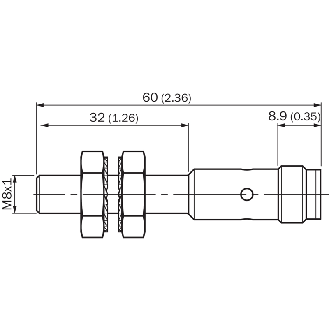 DPI M08 NPN NO+NF P2mm noyé IO-Link 50(38)mm Inox V2A +100°C / M12 4P-Lire la description