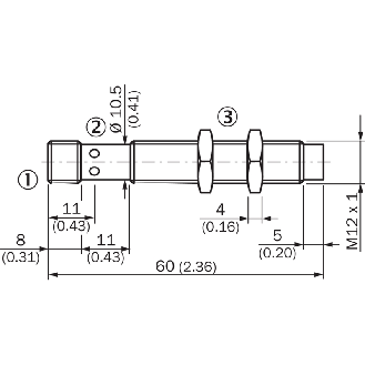 DPI M12 PNP NO P10mm non noyé 60(36)mm IO-Link Tout-Inox V4A / M12 4P-Lire la description
