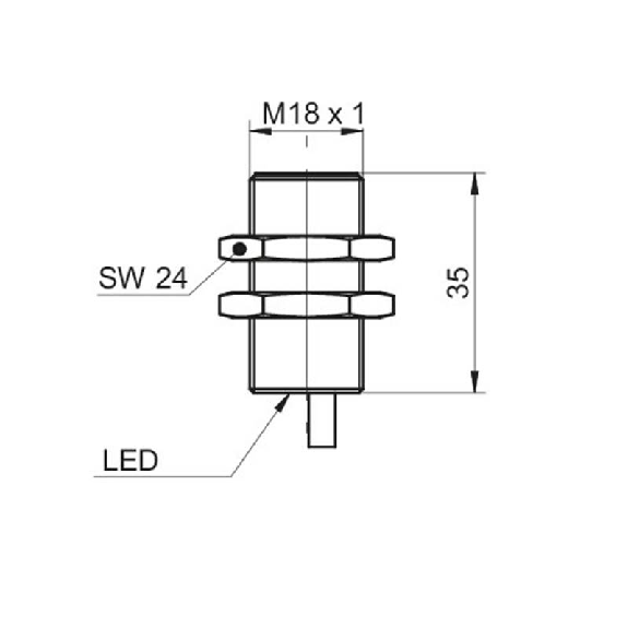DPI M18 PNP NO P12mm noyé lg35mm Laiton 6-36Vdc / Câble 2m-Lire la description
