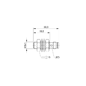 DPI M08 PNP NF P1,5mm noyé lg30(19,5)mm Inox 10-30Vdc / M08 3P-Lire la description