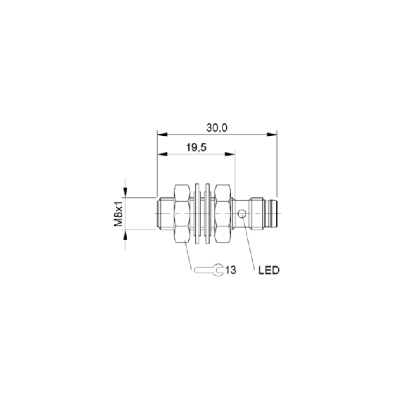 DPI M08 PNP NF P1,5mm noyé lg30(19,5)mm Inox 10-30Vdc / M08 3P-Lire la description