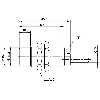 DPI M18 PNP NO P8mm non noyé lg45.5(29.5)mm / Câble 3m PVC-Lire la description