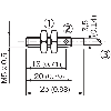 DPI M05 NPN NO P0.8mm noyé lg25(20)mm Inox V2A / Câble 2m PVC