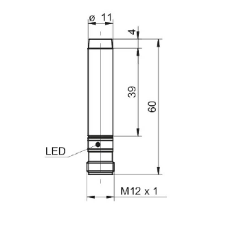 DPI D11 NPN NO P6mm non noyé lg60mm Inox 10-30Vdc WD / M12 4P-Lire la description