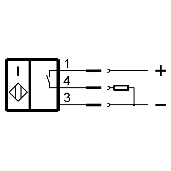 DPI M08 PNP NO P1,5mm noyé lg58(43,5)mm Inox / M12 4P-Lire la description