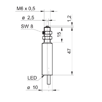 Commutateur de précision M6x47mm NPN NO FP=75g Câble 0,8m-Lire la description