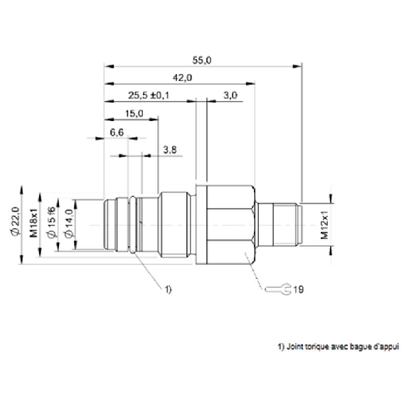 DPI HP M18 PNP NO P1,5mm noyé Inox 10-30Vdc 500bar +80°C / M12 4P-Lire la description