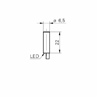 DPI D6,5 PNP NO P2mm noyé lg22mm chrome-nickel 10-30Vdc / Câble 2m-Lire la description