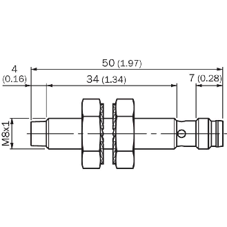 DPI M08 PNP NO P4mm non noyé IO-Link 50(34)mm Inox V2A +100°C M08 3P-Lire la description