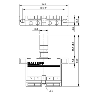 DPI Rect. NPN NO+NF P2mm noyé 11.8x63.2x60 10-60Vdc / Bornier-Lire la description