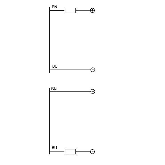 DPI M12 2 fils DC NO P2mm noyé 74,8(52,2)mm Laiton 10-30Vdc M12 4P-Lire la description